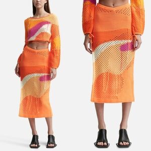 House of Sunny Pompelmo Sunset Knit Crochet Skirt